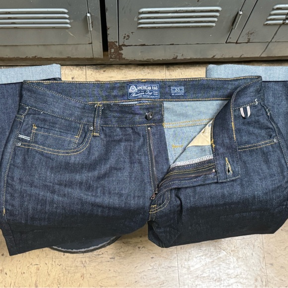 AMERICAN RAG INDIGO SELVEDGE Classic denim jeans 33x30 with cuff - Picture 3 of 11
